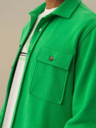 Xint Yeşil Pamuk Dokulu Regular Fit Gömlek