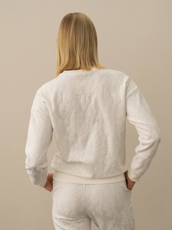 Xint Kırık Beyaz Pamuk Dokulu Regular Fit Sweatshirt