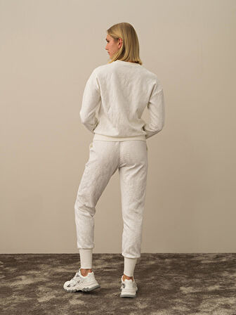 Xint Kırık Beyaz Pamuk Dokulu Regular Fit Sweatshirt