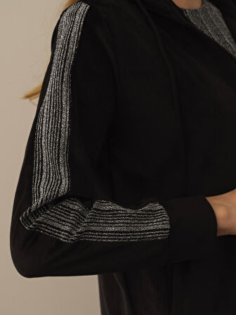 Xint Siyah Esnek Dokulu Regular Fit Sweatmont