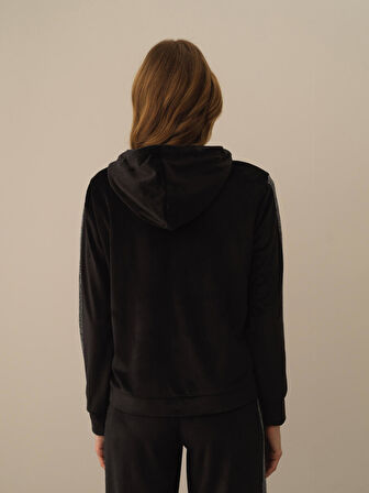 Xint Siyah Esnek Dokulu Regular Fit Sweatmont