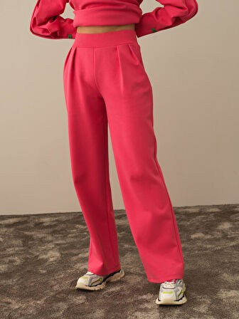 Xint Pembe Pamuk Dokulu Oversize Sweat Pantolon
