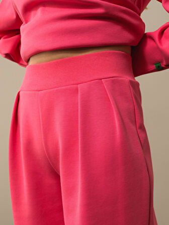 Xint Pembe Pamuk Dokulu Oversize Sweat Pantolon