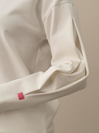 Xint Kırık Beyaz Pamuk Dokulu Oversize Sweatshirt