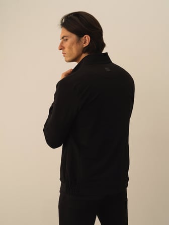 Xint Siyah Pamuk Dokulu Slim Fit Sweatmont
