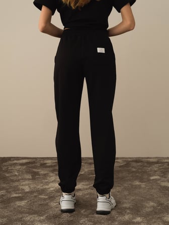 Xint Siyah Pamuk Dokulu Regular Fit Sweat Pantolon