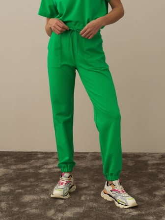 Xint Yeşil Pamuk Dokulu Regular Fit Sweat Pantolon