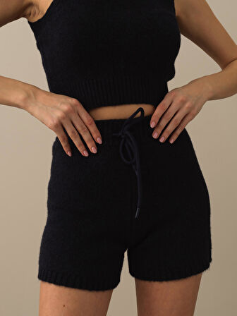 Xint Lacivert Lüks Pamuk Dokulu Regular Fit Şort