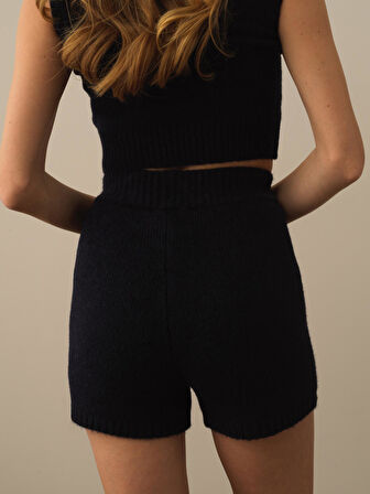 Xint Lacivert Lüks Pamuk Dokulu Regular Fit Şort