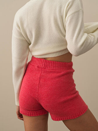 Xint Pembe Lüks Pamuk Dokulu Regular Fit Şort