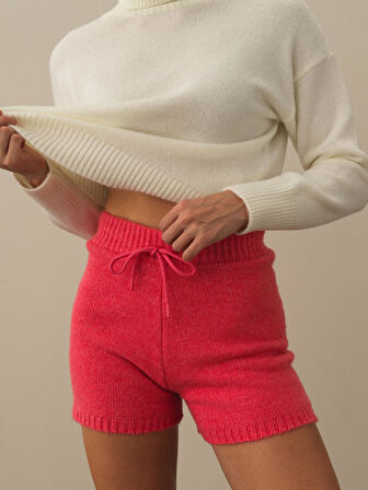 Xint Pembe Lüks Pamuk Dokulu Regular Fit Şort