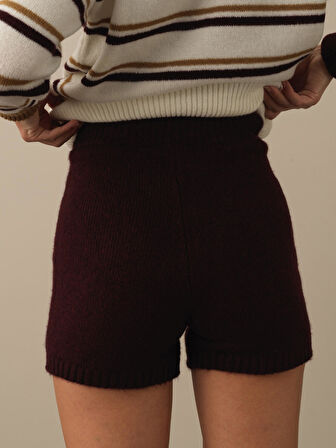 Xint Bordo Lüks Pamuk Dokulu Regular Fit Şort