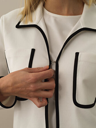 Xint Kırık Beyaz Pamuk Dokulu Regular Fit Sweatmont