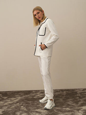 Xint Kırık Beyaz Pamuk Dokulu Regular Fit Sweatmont