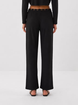 Xint Siyah Esnek Dokulu Regular Fit Sweat Pantolon