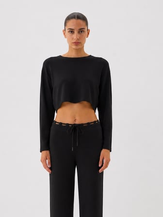 Xint Siyah Esnek Dokulu Regular Fit Bluz