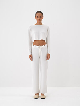 Xint Ekru Esnek Dokulu Regular Fit Bluz