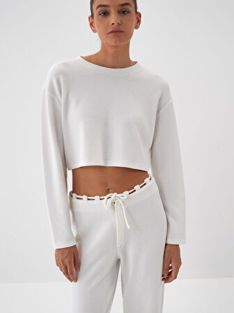 Xint Ekru Esnek Dokulu Regular Fit Bluz
