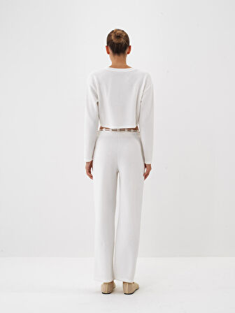 Xint Ekru Esnek Dokulu Regular Fit Bluz
