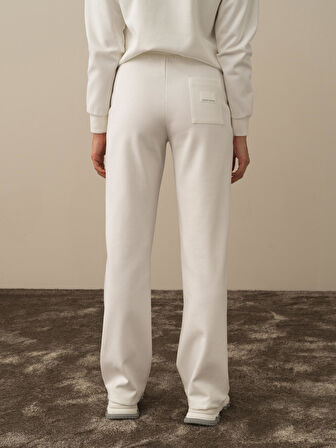 Xint Kırık Beyaz Pamuk Dokulu Regular Fit Sweat Pantolon