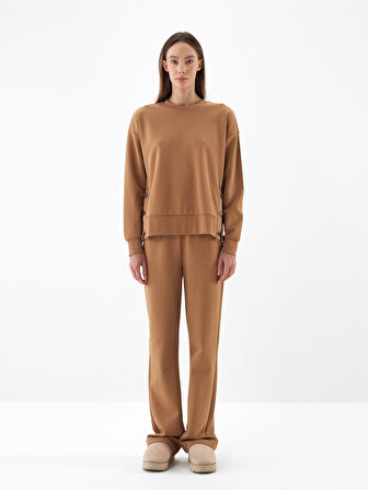 Xint Camel Pamuk Dokulu Regular Fit Sweat Pantolon