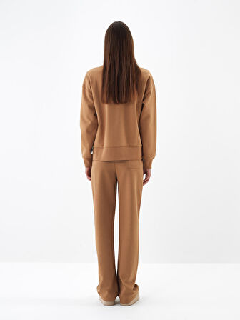 Xint Camel Pamuk Dokulu Regular Fit Sweat Pantolon