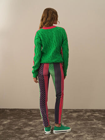 Xint Pembe Doğal Yün Dokulu Oversize Kazak