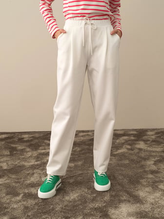Xint Kırık Beyaz Pamuk Dokulu Regular Fit Sweat Pantolon
