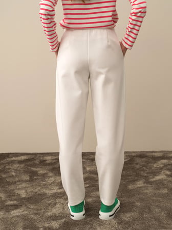 Xint Kırık Beyaz Pamuk Dokulu Regular Fit Sweat Pantolon