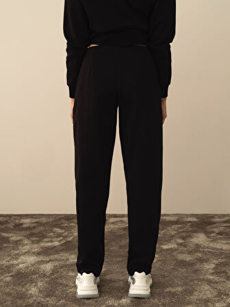 Xint Siyah Pamuk Dokulu Regular Fit Sweat Pantolon