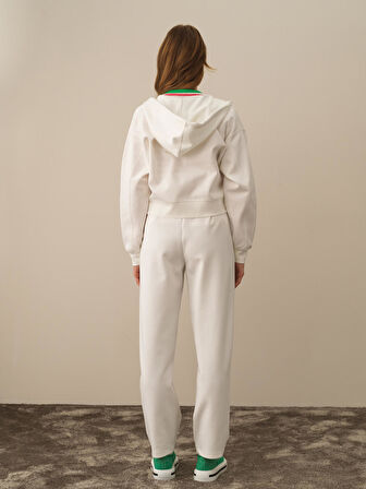 Xint Kırık Beyaz Pamuk Dokulu Regular Fit Sweatmont