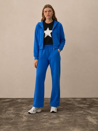 Xint Mavi Pamuk Dokulu Regular Fit Sweatmont