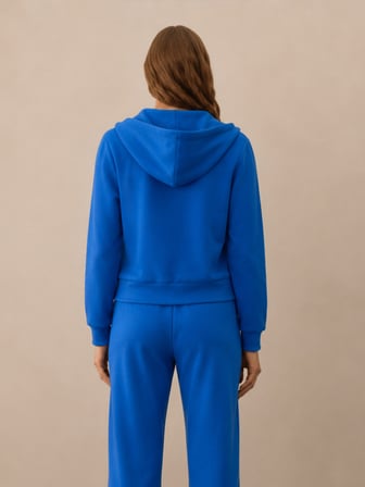 Xint Mavi Pamuk Dokulu Regular Fit Sweatmont