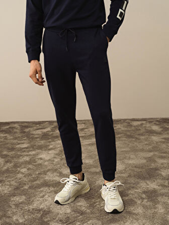 Xint Lacivert Pamuk Dokulu Regular Fit Sweat Pantolon