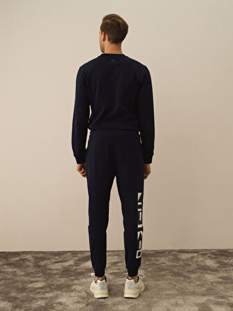 Xint Lacivert Pamuk Dokulu Regular Fit Sweat Pantolon