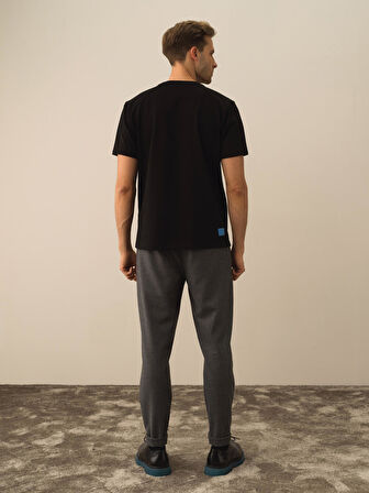 Xint Siyah Pamuk Dokulu Regular Fit Tişört