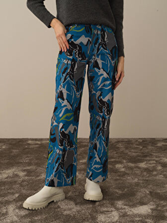 Xint Mavi Pamuk Dokulu Regular Fit Pantolon