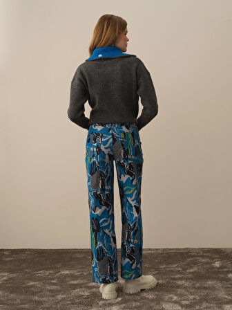 Xint Mavi Pamuk Dokulu Regular Fit Pantolon