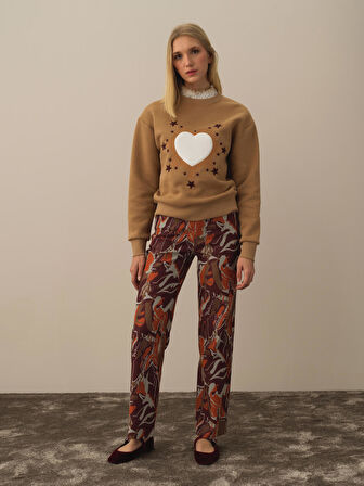 Xint Bordo Pamuk Dokulu Regular Fit Pantolon