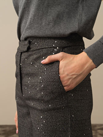 Xint Siyah Esnek Dokulu Regular Fit Pantolon