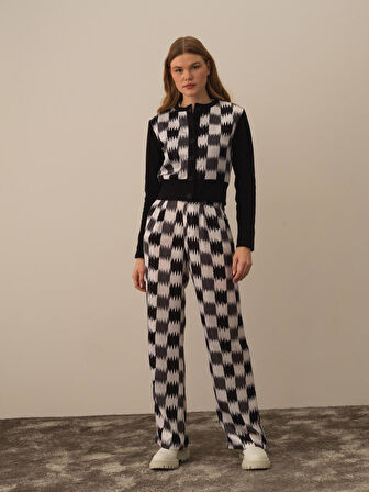 Xint Siyah Pamuk Dokulu Regular Fit Hırka