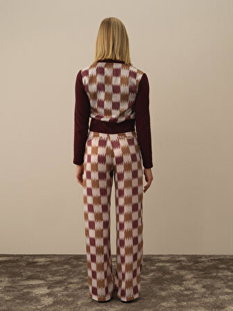 Xint Bordo Pamuk Dokulu Regular Fit Hırka