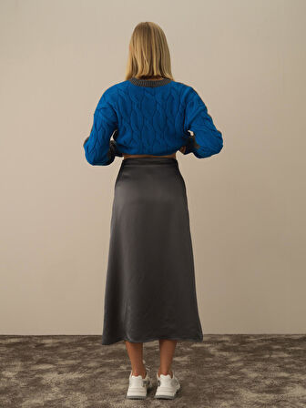 Xint Koyu Gri Formunu Koruyan Regular Fit Etek