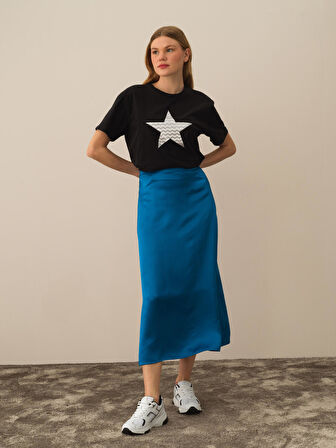 Xint Mavi Formunu Koruyan Regular Fit Etek