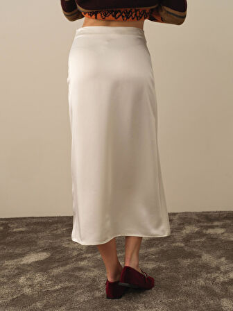 Xint Ekru Formunu Koruyan Regular Fit Etek