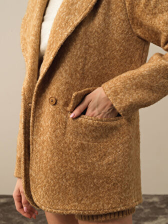 Xint Camel Pamuk Dokulu Regular Fit Ceket