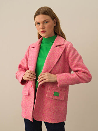Xint Pembe Pamuk Dokulu Regular Fit Ceket