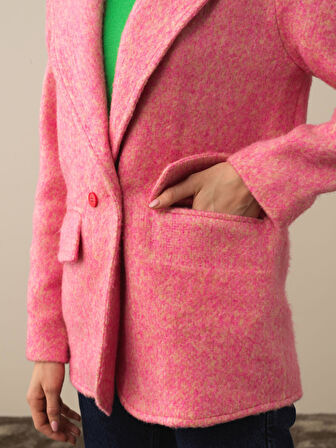 Xint Pembe Pamuk Dokulu Regular Fit Ceket