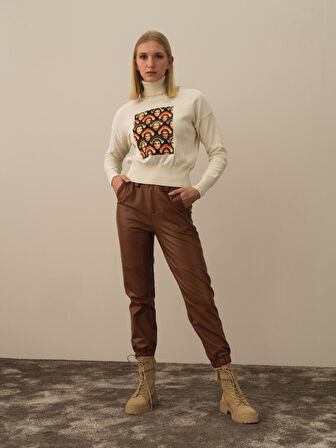 Xint Camel Pamuk Dokulu Regular Fit Pantolon