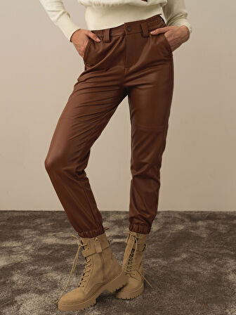 Xint Camel Pamuk Dokulu Regular Fit Pantolon